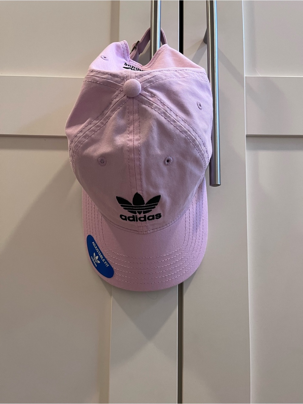 adidas women’s Light Pink Baseball Cap with Black Trefoil - Picture 2 of 8